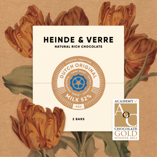 Reep Heinde en Verre Dutch Original Milk 52%, bean to bar melkchocolade