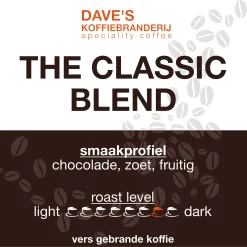 The Classic Blend, donker gebrande koffieblend van Dave's Koffiebranderij