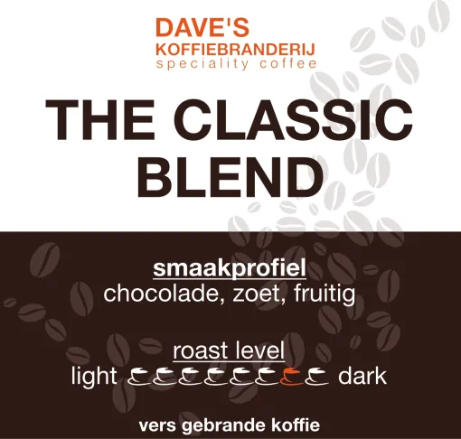 The Classic Blend, donker gebrande koffieblend van Dave's Koffiebranderij