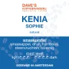 Etiket van Kenia Sophie natural, licht gebrande speciality koffie van Dave's Koffiebranderij